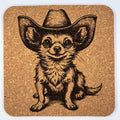 Chihuahua in Cowboy Hat – Engraved Coaster