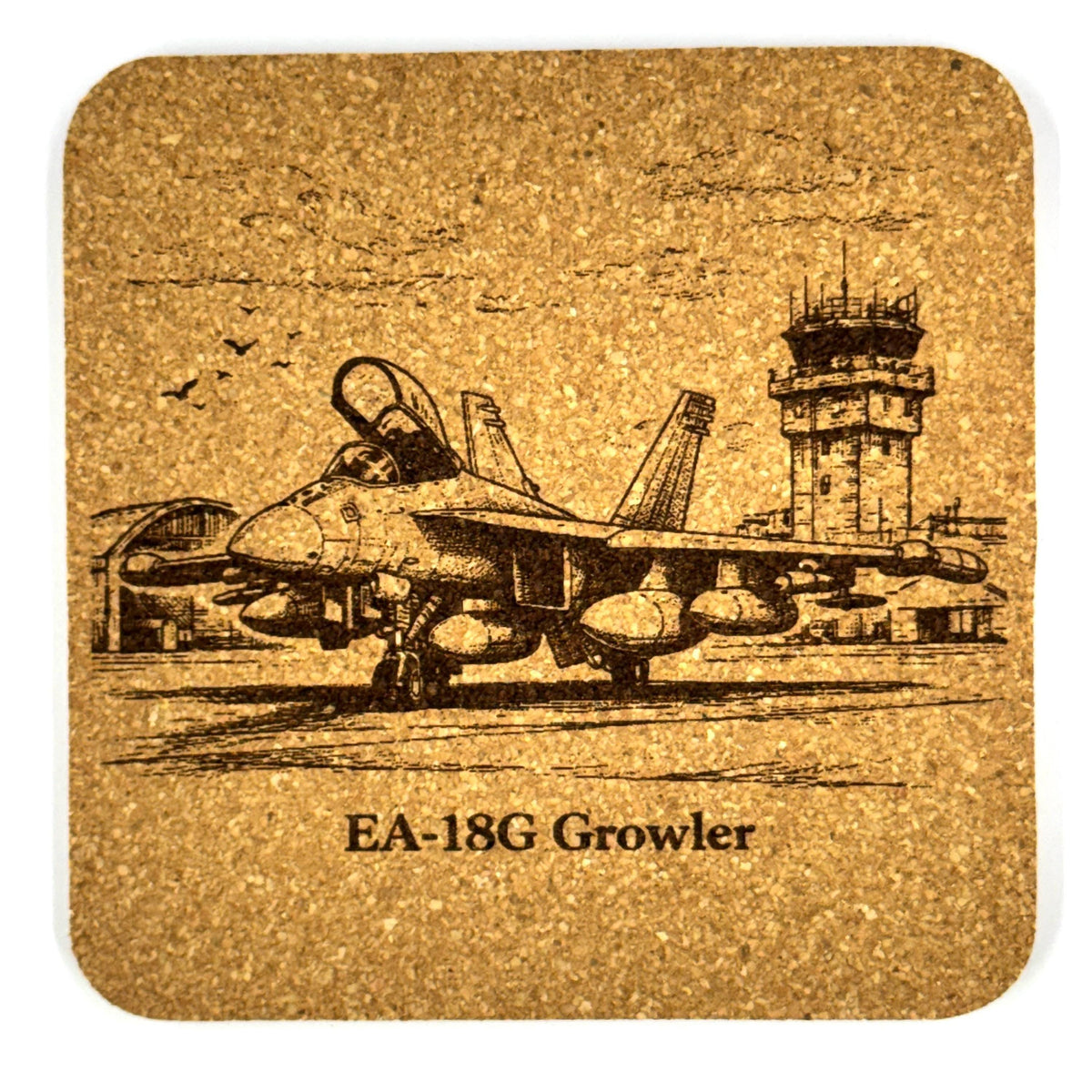 EA-18G Growler Cork Coaster Military Jet Art