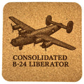 Consolidated B-24 Liberator Bomber – Laser Engraved Cork Coaster