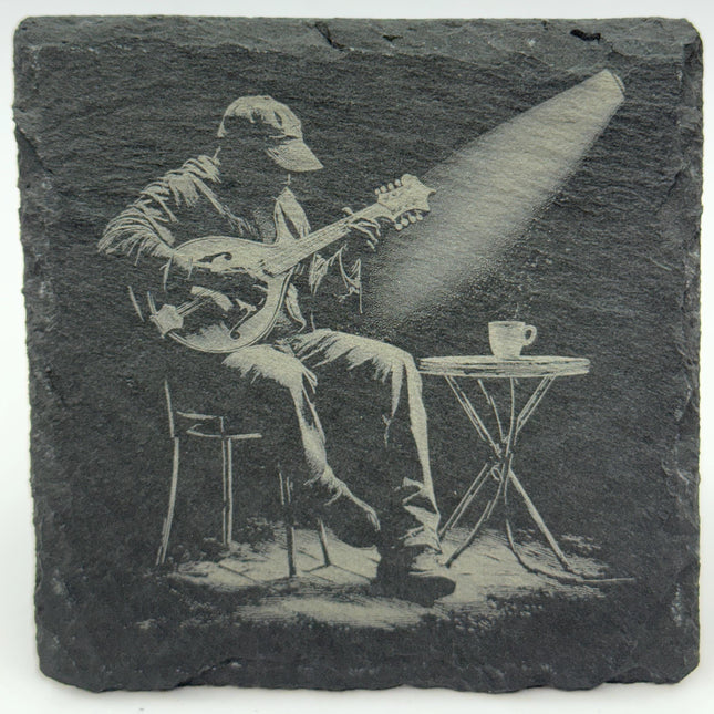 Porch Guitar Player – Americana Folk Slate Coaster