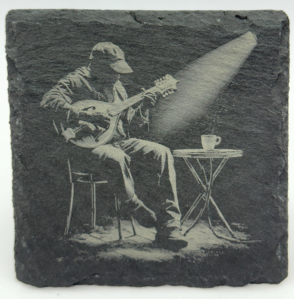 Porch Guitar Player – Americana Folk Slate Coaster