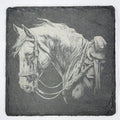 Western Saddled Horse Slate Coaster – Cowboy Style Art