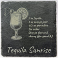 Tequila Sunrise Recipe Slate Coaster – Retro Cocktail Decor
