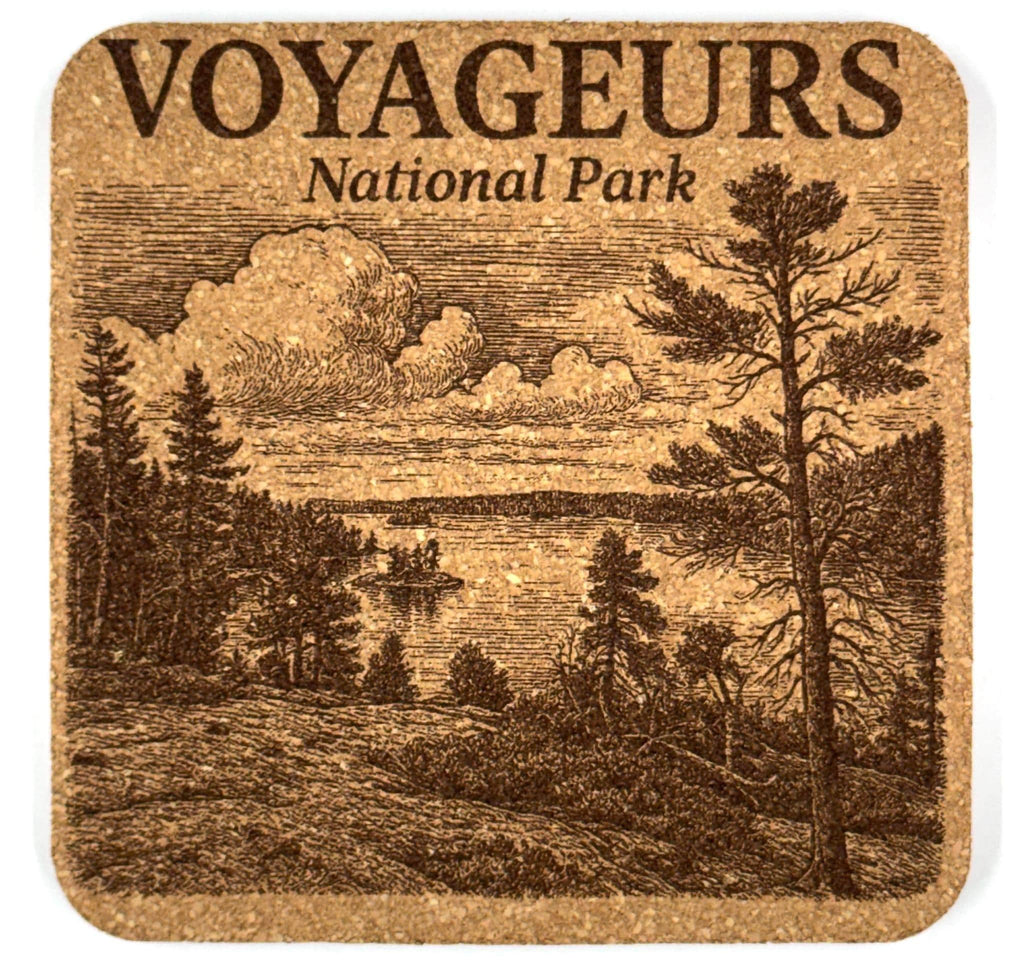 Voyageurs National Park Cork Coaster – Minnesota Lake Forest Engraved