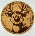 Cute Reindeer Cork Coaster – Playful Christmas Holiday Decor
