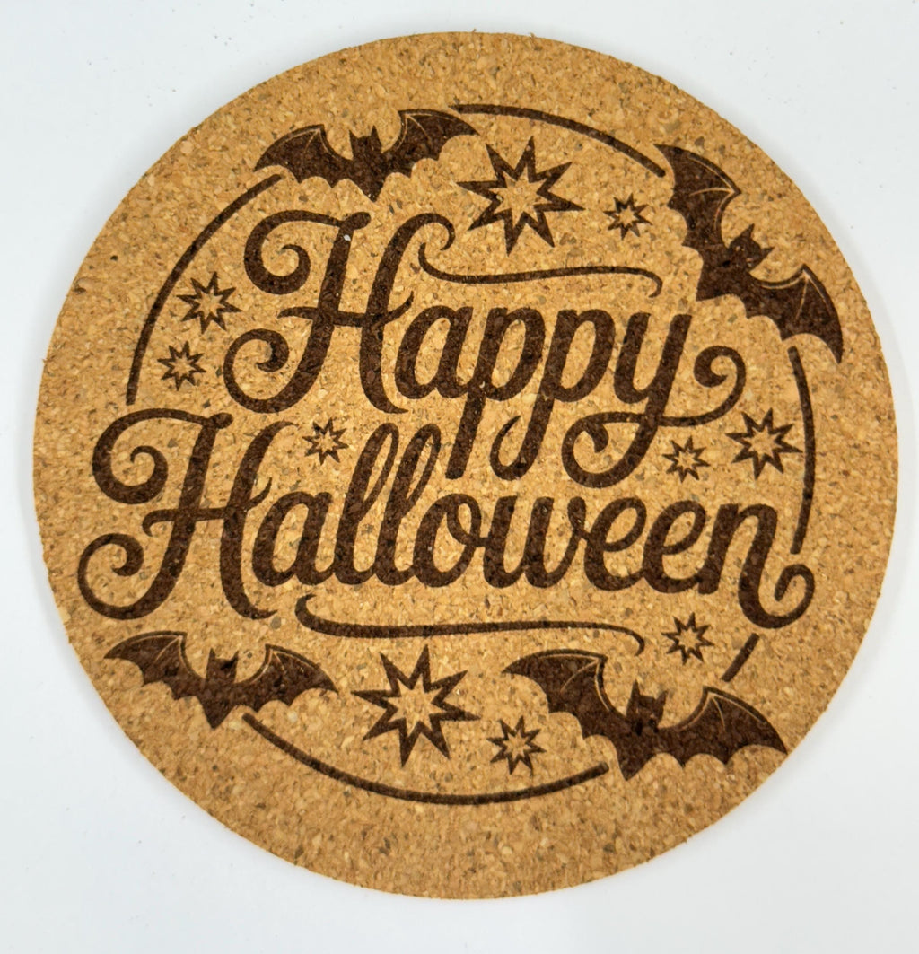 Happy Halloween Cork Coaster Spooky Bat Decor