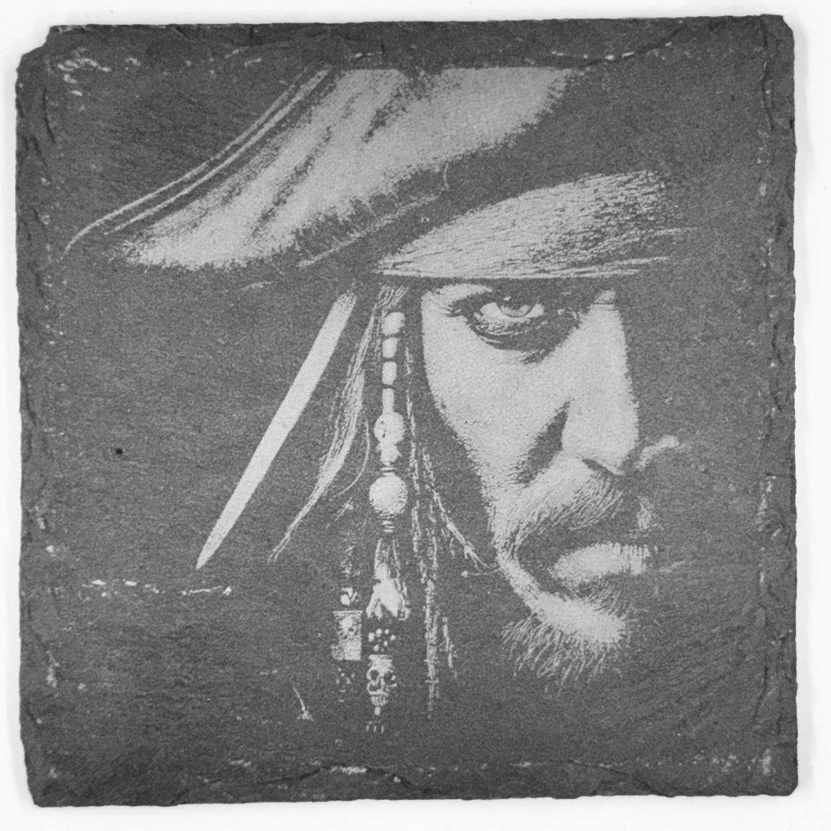 Rogue Pirate Smirk Slate Coaster