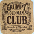 Grumpy Old Man Club Laser Engraved Cork Coaster