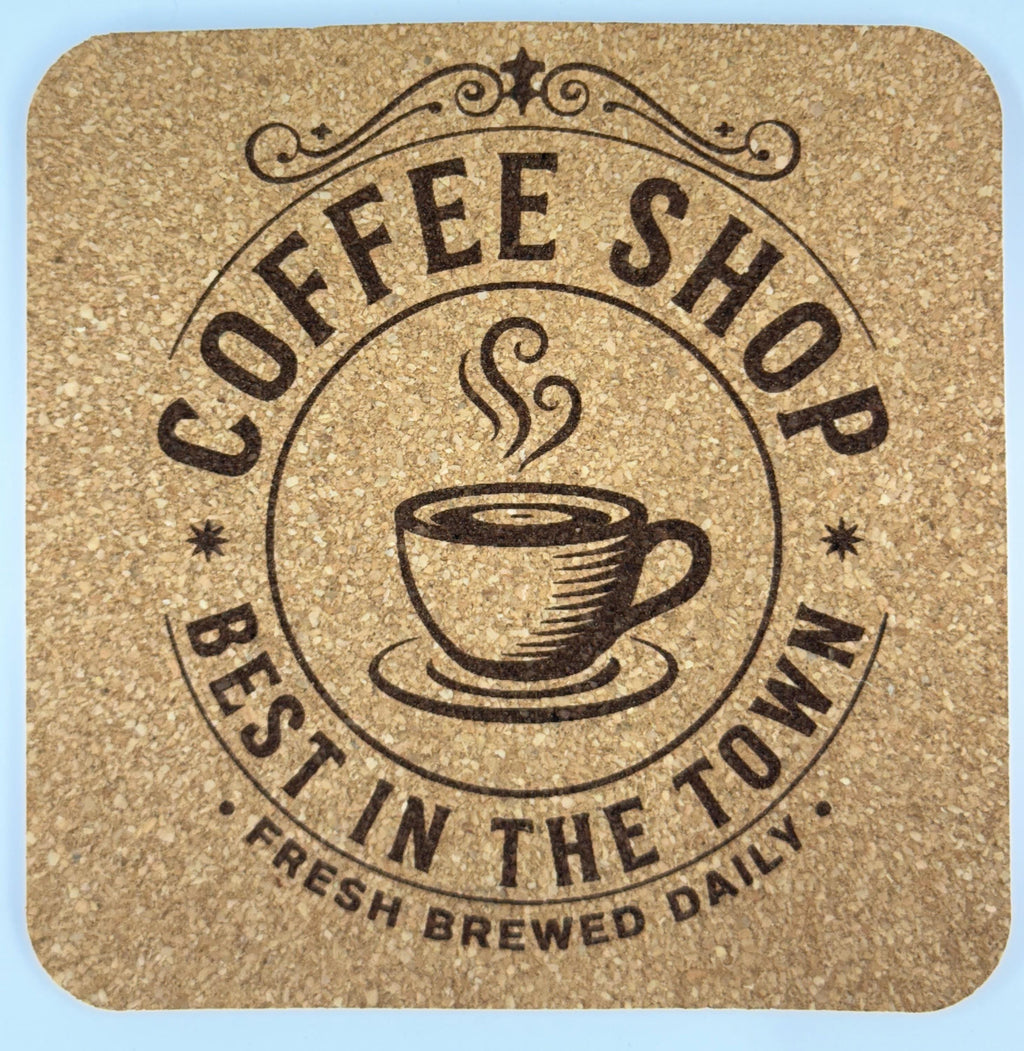 Coffee Shop Best in the Town Cork Coaster