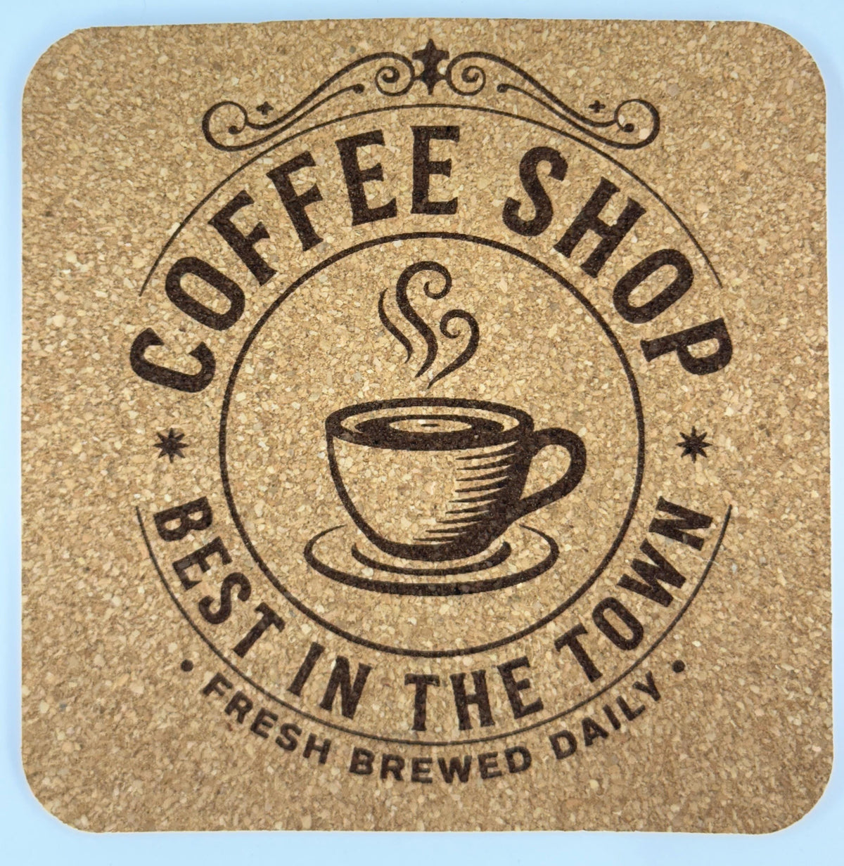 Coffee Shop Best in the Town Cork Coaster