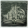 Storybook Castle Dragon – Engraved Slate Coaster
