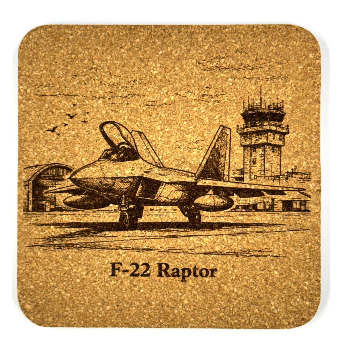 F-22 Raptor Fighter Jet Cork Coaster Aviation Art