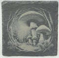 Enchanted Mushroom Ring Slate Coaster – Fairy Woodland Fantasy
