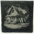 Coastal Surf Shack Slate Coaster – Beach Cabin Artwork