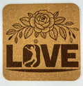 Volleyball Love Cork Coaster – Floral Sports Artwork