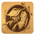 Dark Witch Gothic Fantasy Cork Drink Coaster – Spooky Halloween Bar Decor