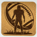 Football Player Silhouette Cork Coaster – Classic Gridiron Art