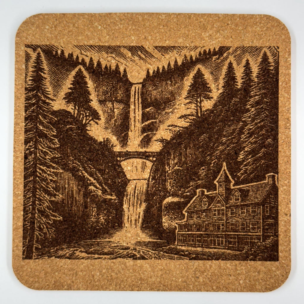 Pacific Northwest Oregon Scenes - Set of 4 Laser Engraved Cork Coasters
