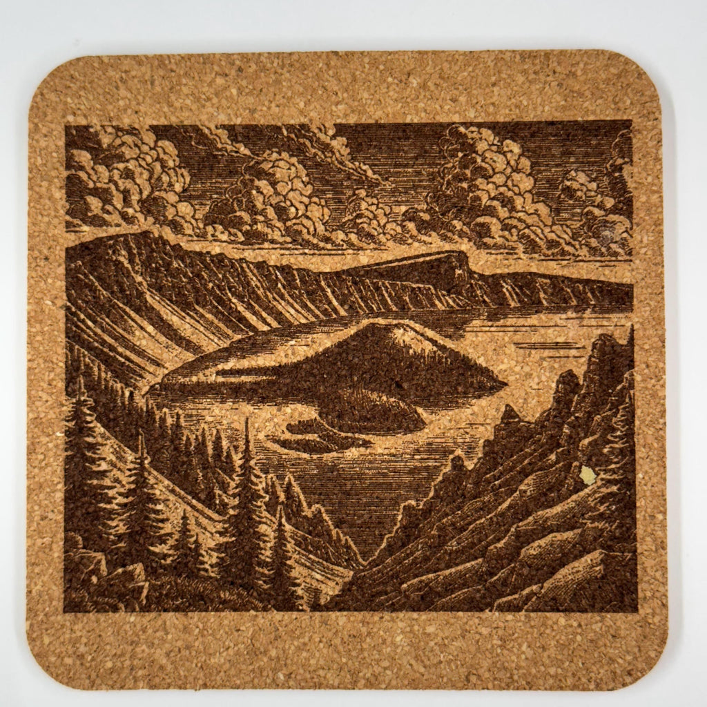 Pacific Northwest Oregon Scenes - Set of 4 Laser Engraved Cork Coasters