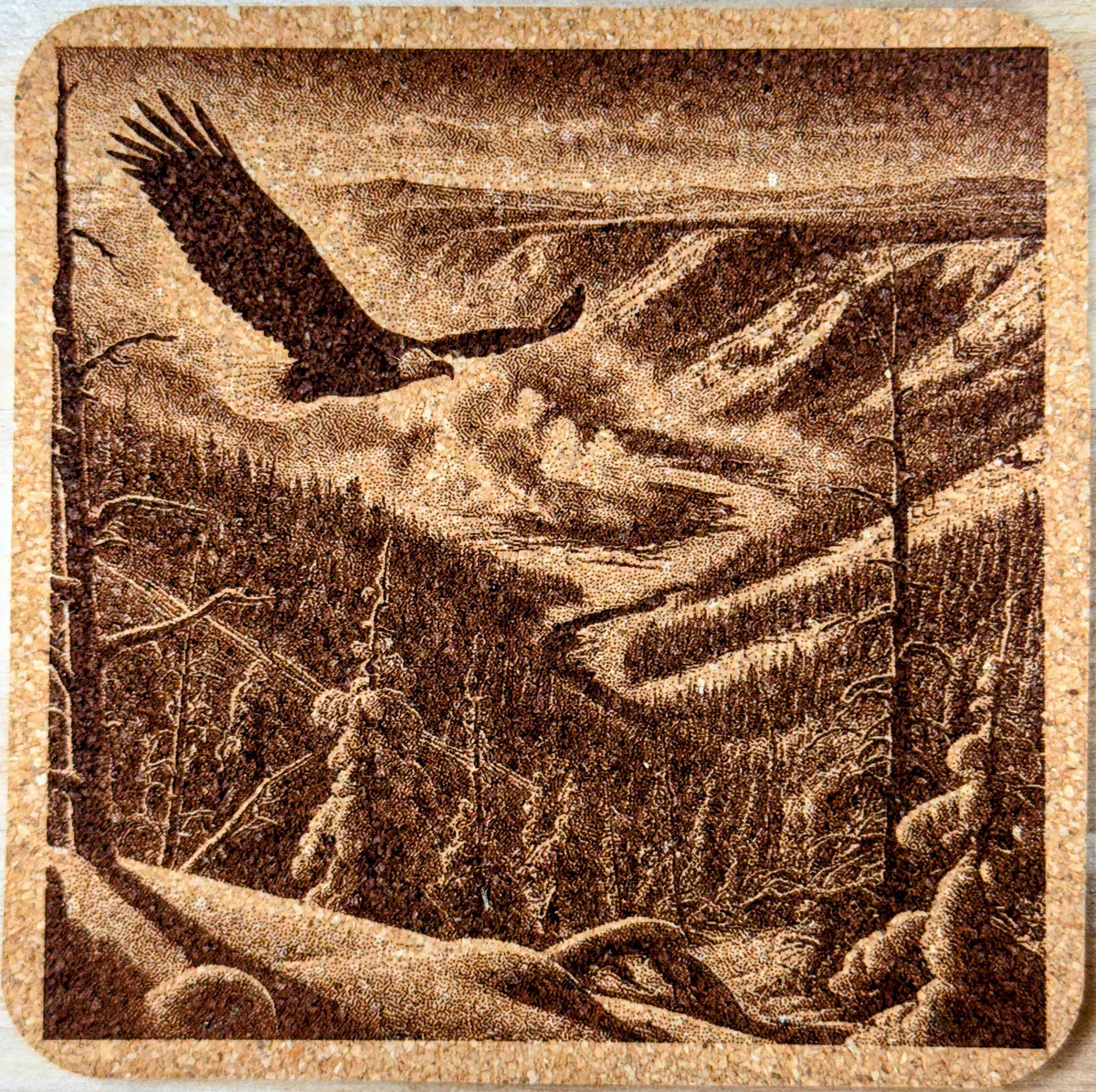 Yellowstone Coasters Set of 4 featuring the National Park laser engraved on Cork
