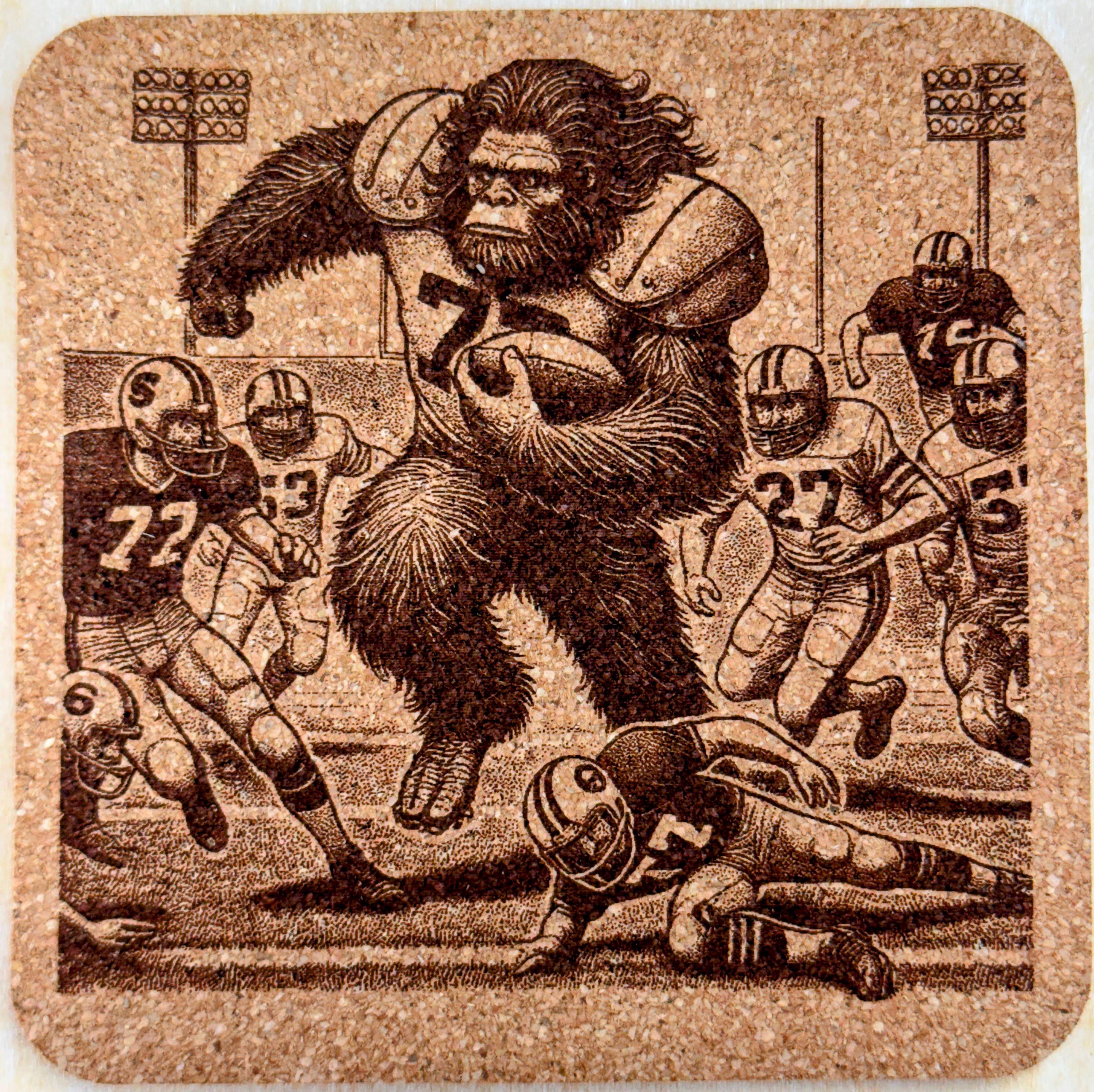 Bigfoot Sports Coaster Set – 4-Pack 4" Cork Coasters