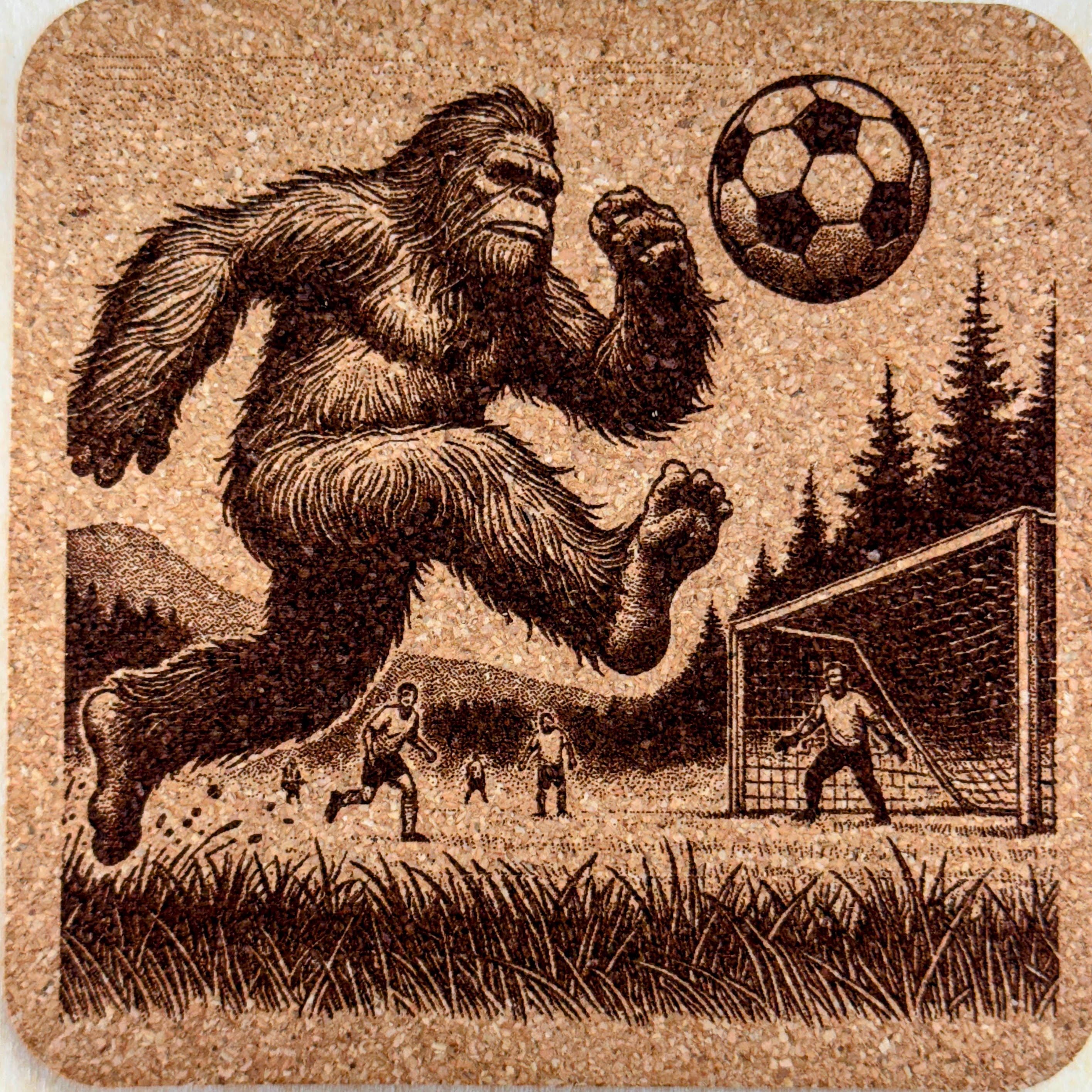 Bigfoot Sports Coaster Set – 4-Pack 4" Cork Coasters