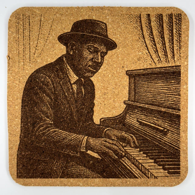 Jazz and Blues Legends Set of 4 Laser Engraved Cork Coasters
