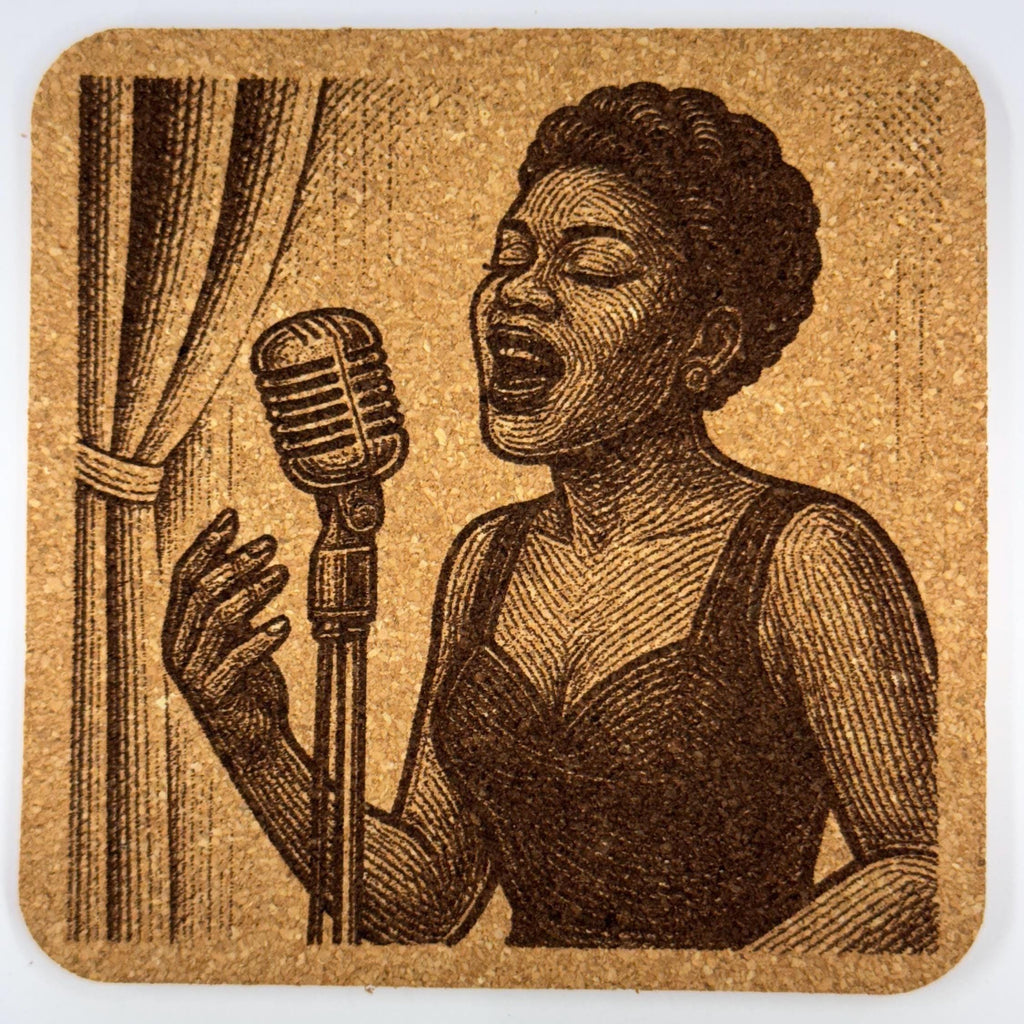 Jazz and Blues Legends Set of 4 Laser Engraved Cork Coasters
