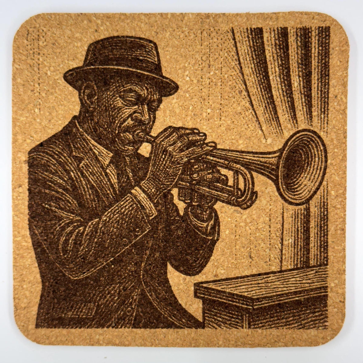 Jazz and Blues Legends Set of 4 Laser Engraved Cork Coasters