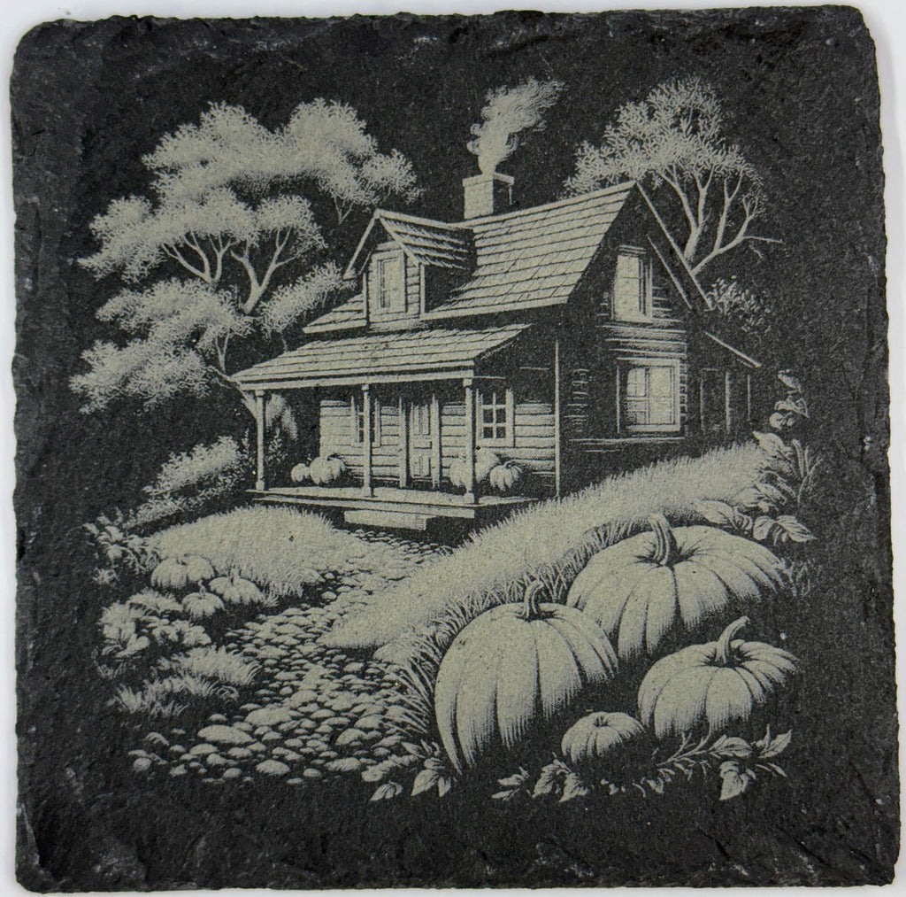 Fall Harvest Set of 4 Slate Coasters - Rustic Farmhouse Table Decor