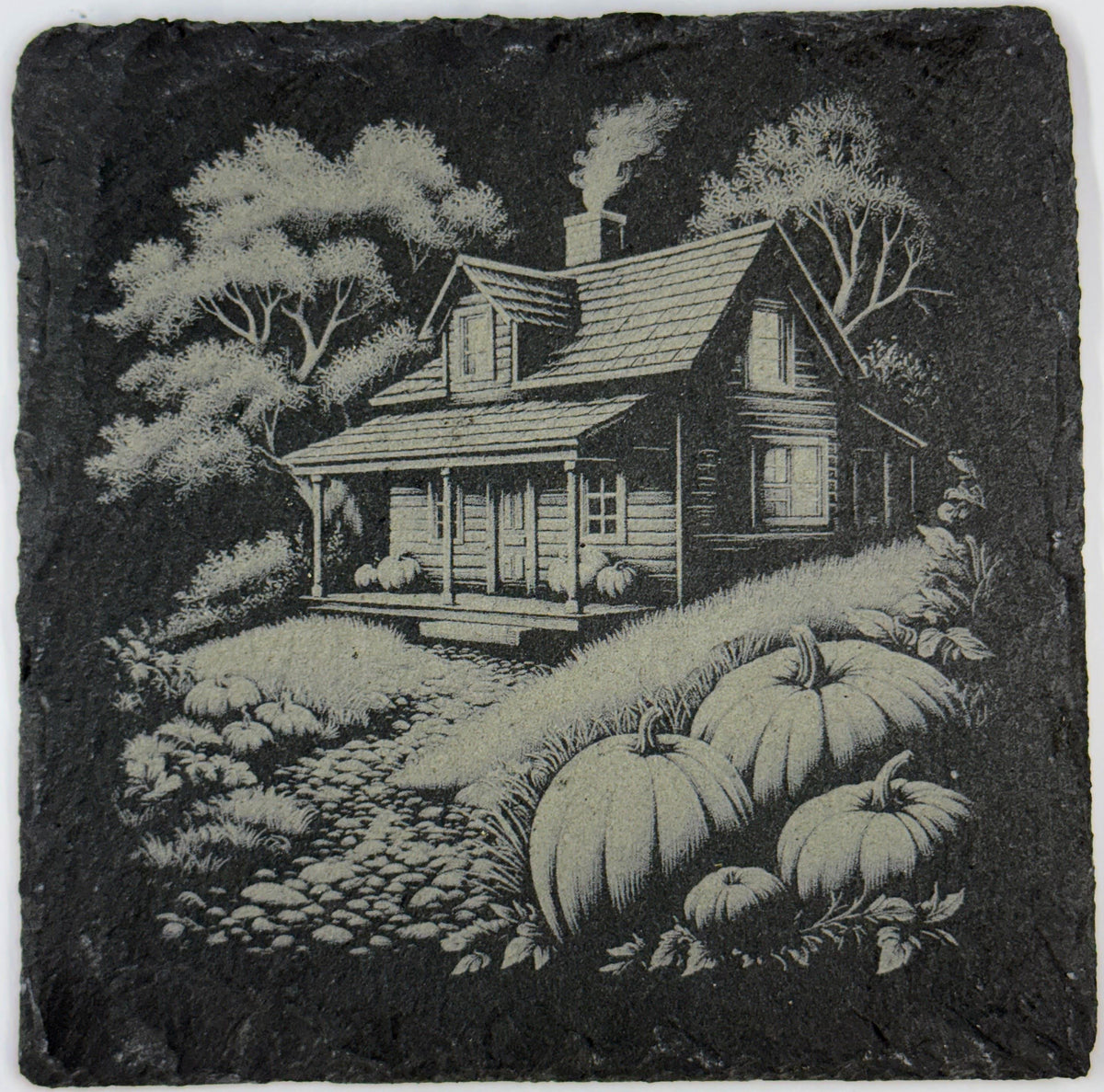 Fall Harvest Set of 4 Slate Coasters - Rustic Farmhouse Table Decor