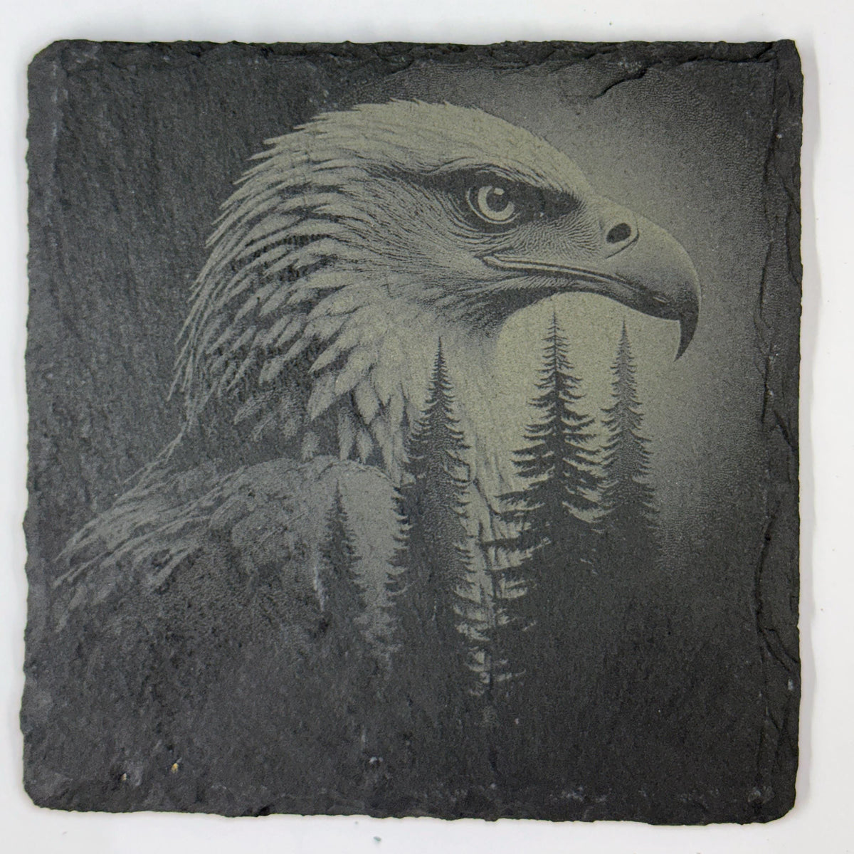 Bald Eagle Wildlife and Nature Set of 4 Laser Engraved Slate Drink Coasters