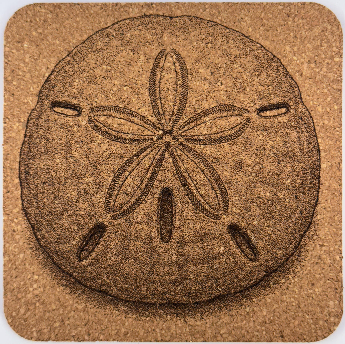 Seashell Cork Coasters: Nautical Beach House Decor - Set of 4