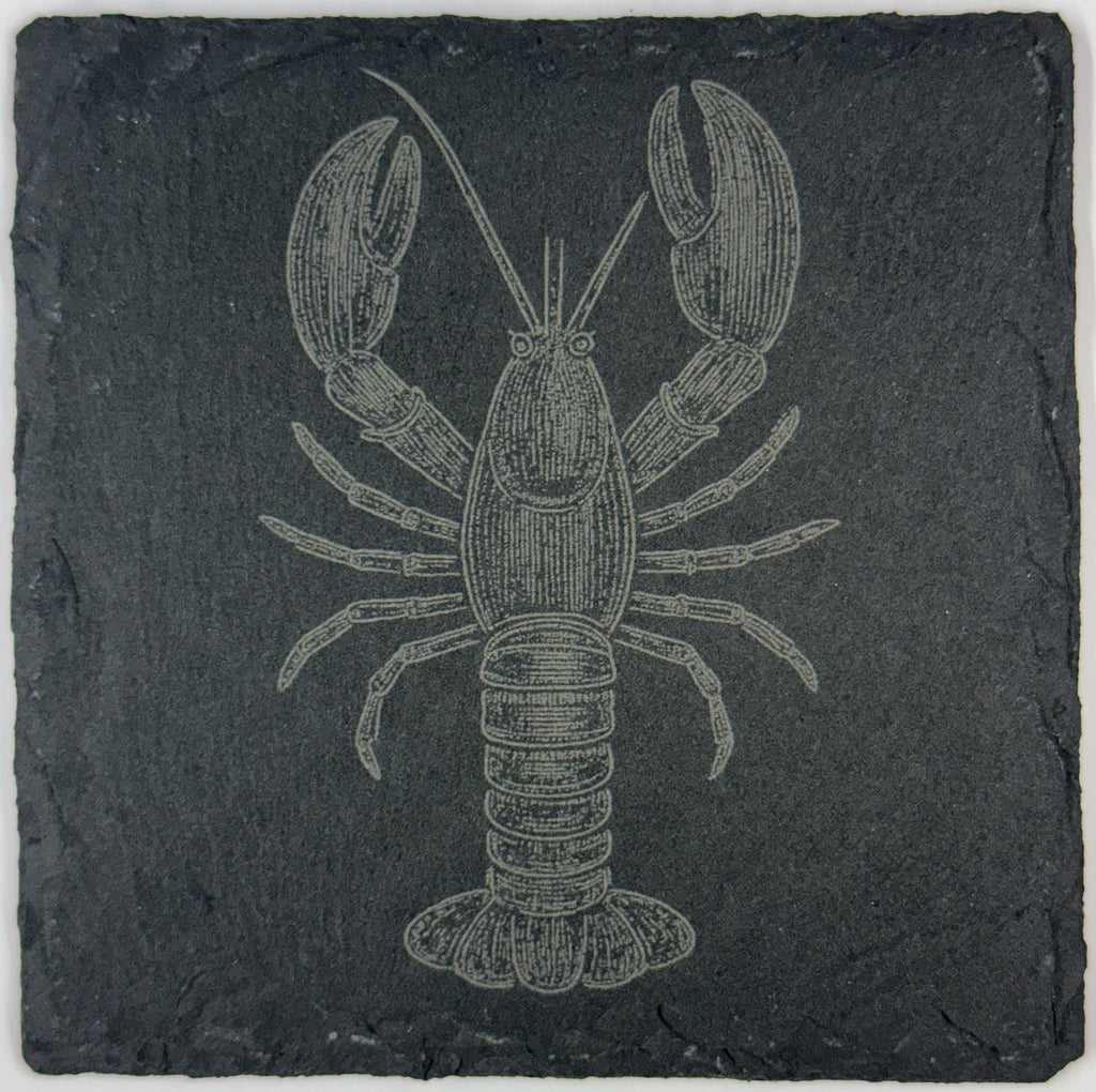Engraved Slate Sea Creature Coasters: Nautical Ocean Theme Gift Set