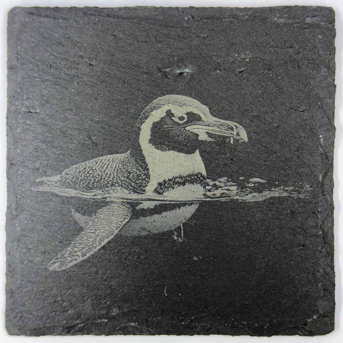 Penguin Antarctic Wildlife, Polar Home Decor, Set of 4 Laser Engraved Slate Coasters