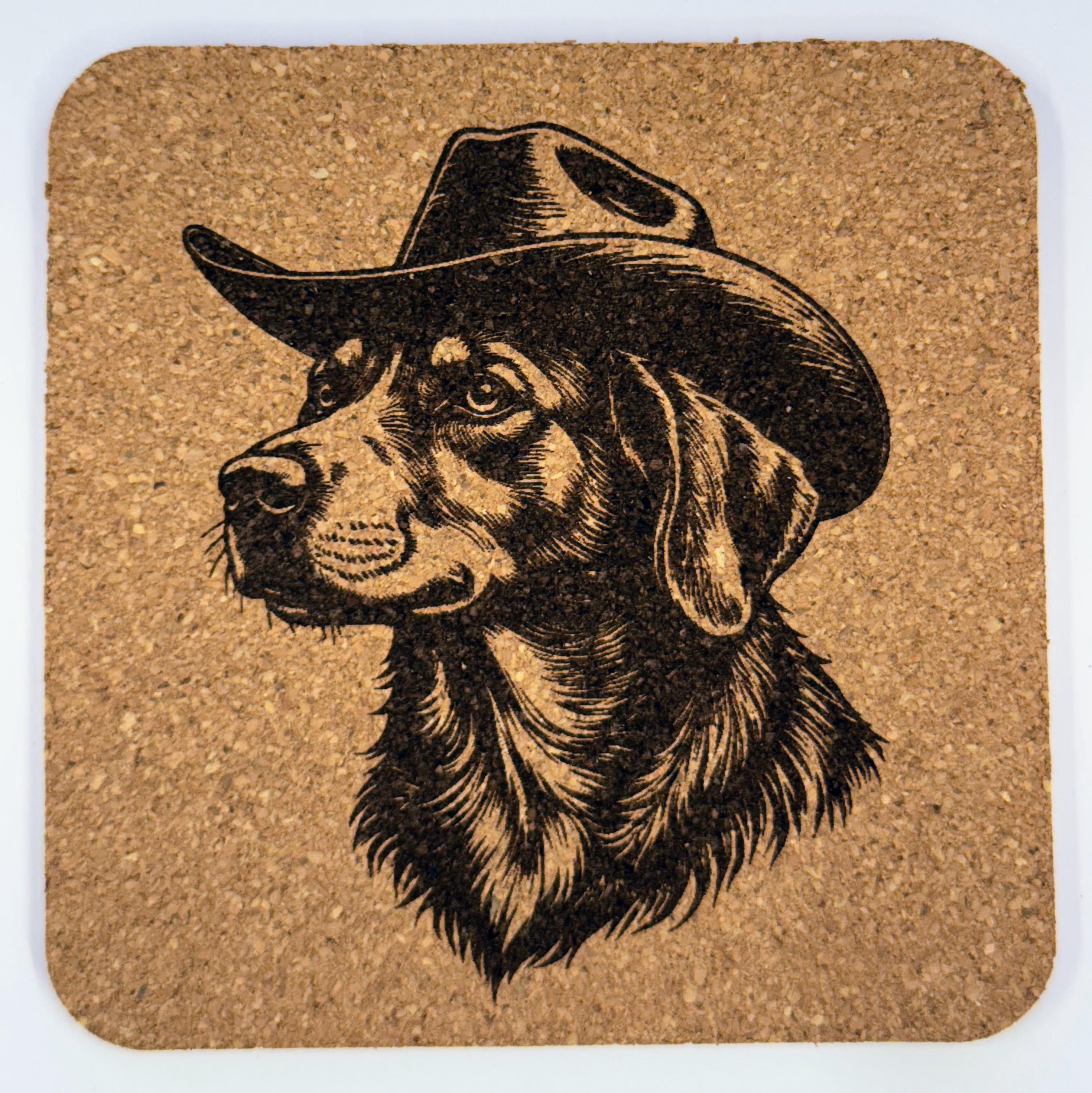 Beagle Cork Coasters – Rustic Hunting Dog Drink Coaster Set of 4
