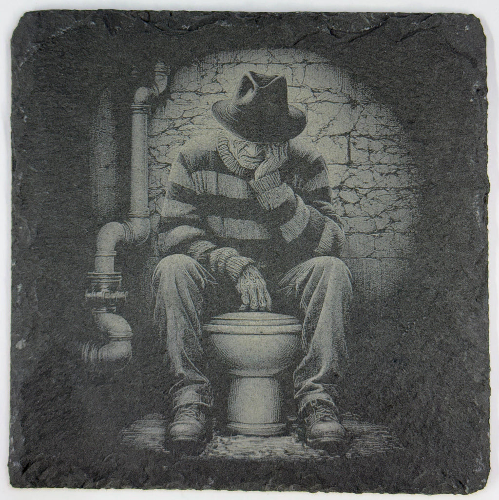 Horror Movie Villain Coaster Set – Funny Slate Drink Coasters with Scary Characters