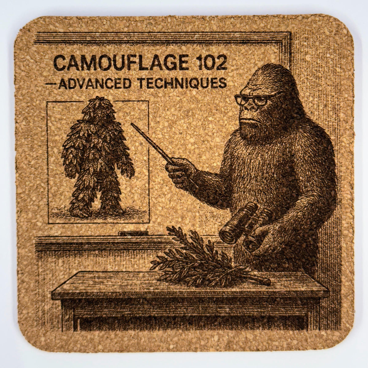 Bigfoot Teacher Set of 4 Laser Engraved Cork Coasters