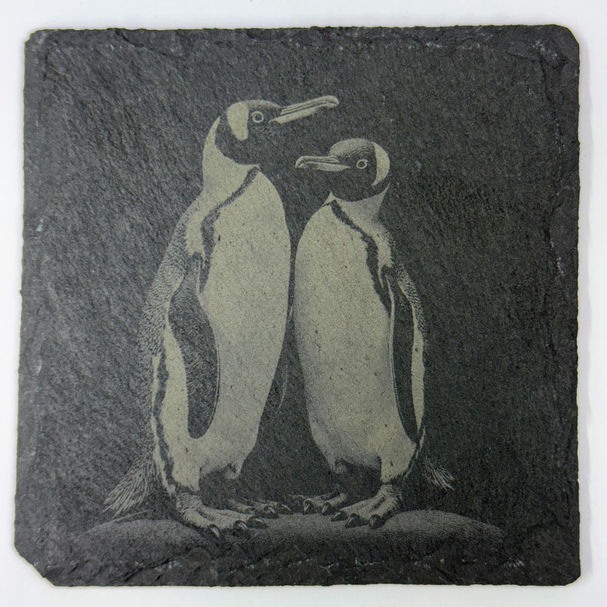 Penguin Antarctic Wildlife, Polar Home Decor, Set of 4 Laser Engraved Slate Coasters