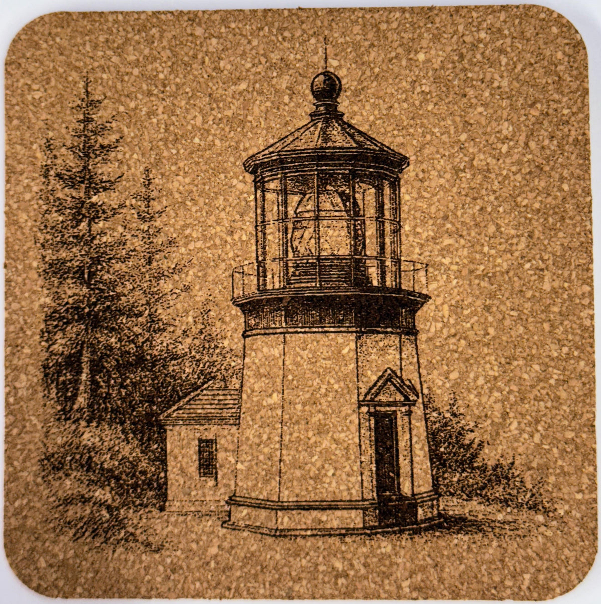 Oregon Lighthouses - Set of 4 Laser Engraved Cork Coasters