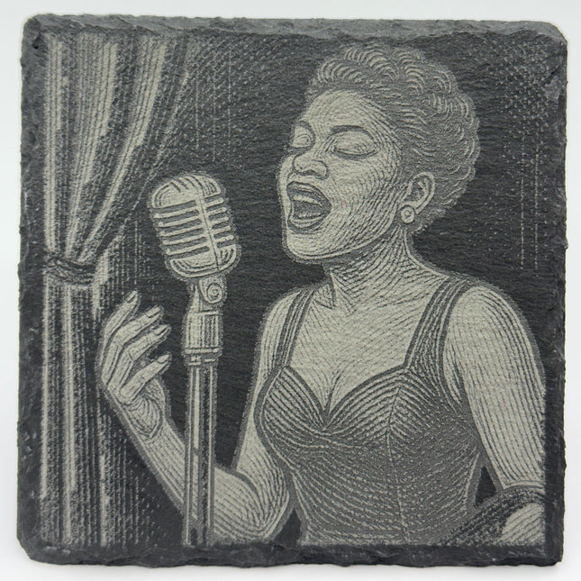 Jazz Slate Coasters (4-Pack) – Blues Musician Vintage Nightclub Art