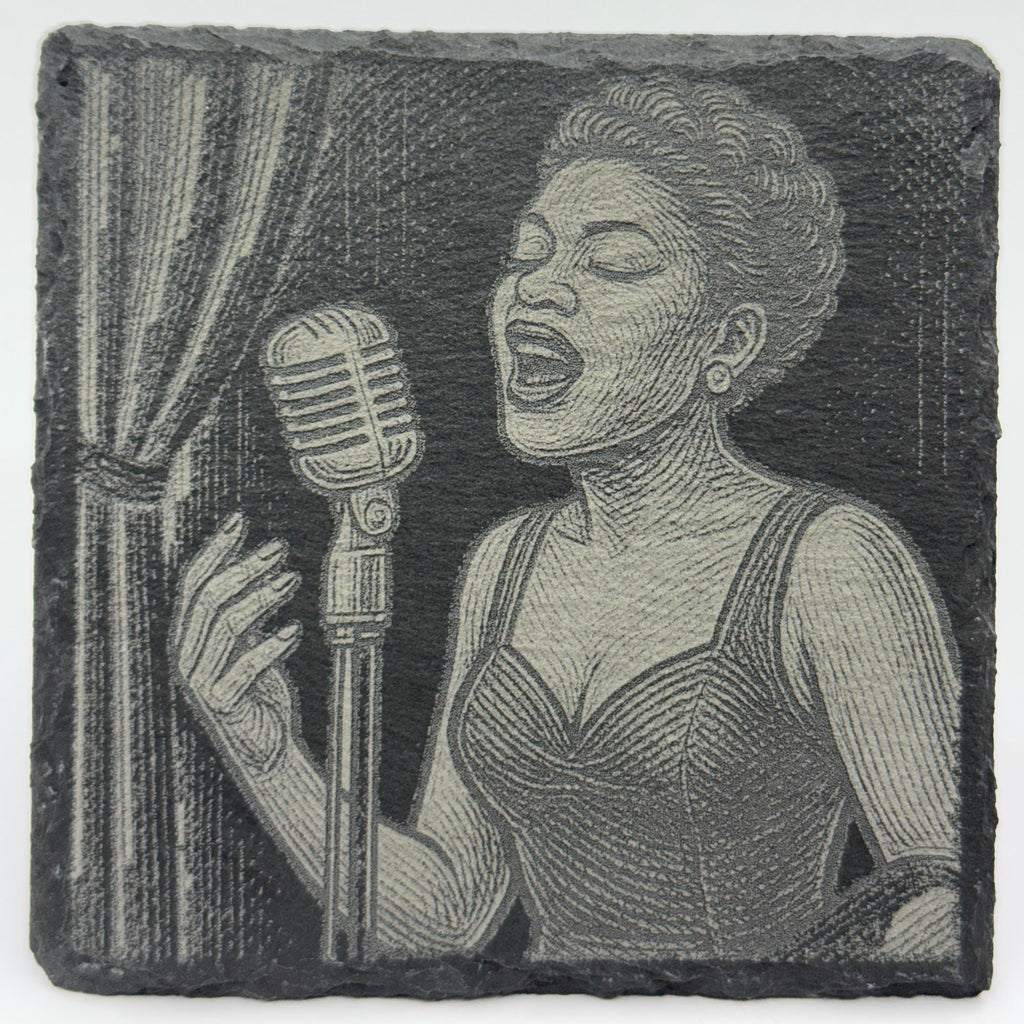 Jazz Slate Coasters (4-Pack) – Blues Musician Vintage Nightclub Art