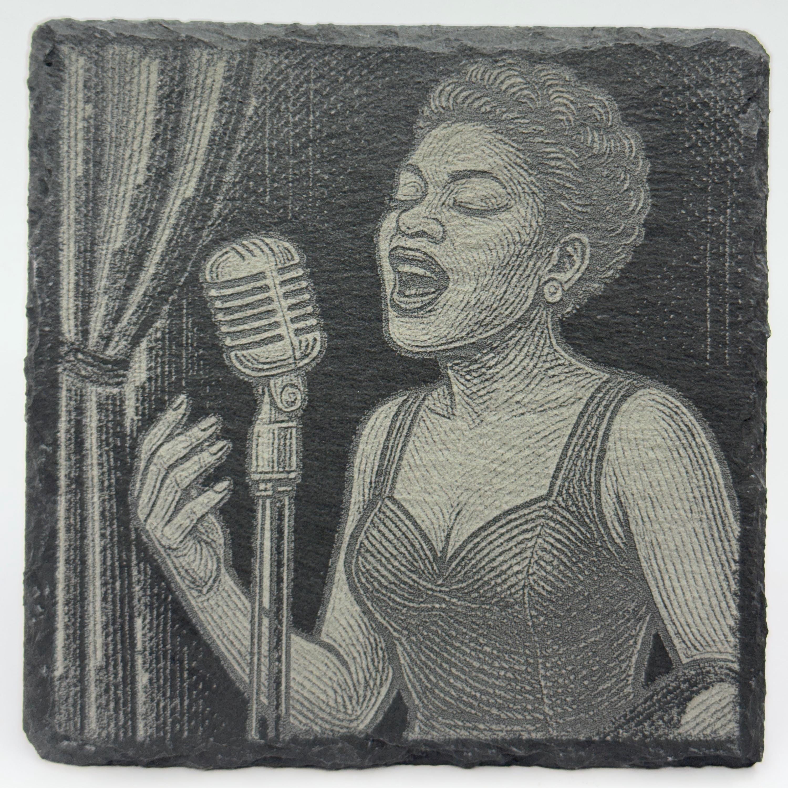 Jazz Slate Coasters (4-Pack) – Blues Musician Vintage Nightclub Art