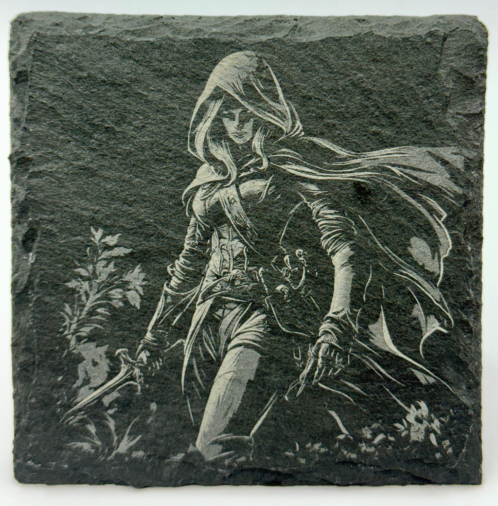 Dungeons and Dragons Themed Laser Engraved Slate Set of 4 Coasters