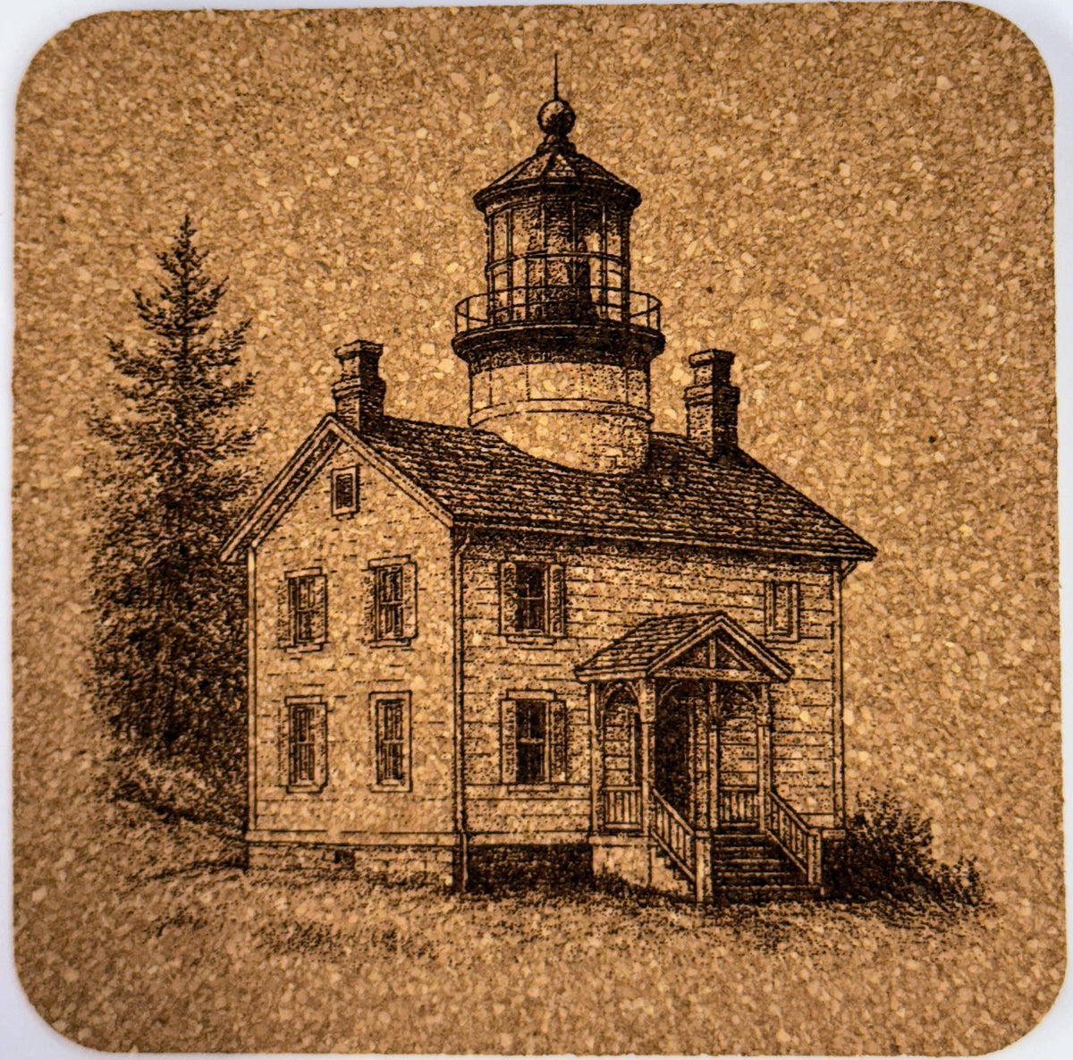 Oregon Lighthouses - Set of 4 Laser Engraved Cork Coasters