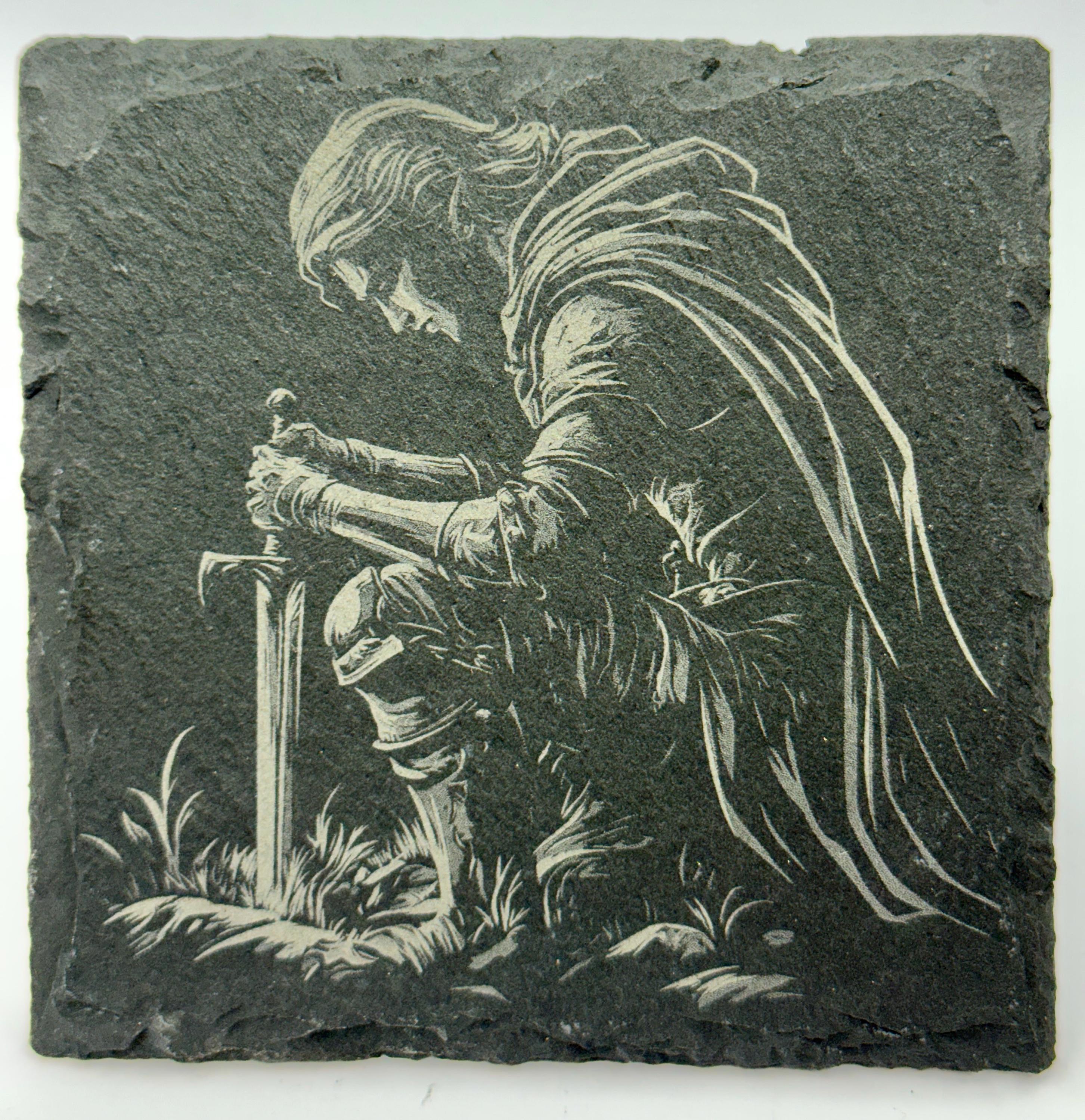 Dungeons and Dragons Themed Laser Engraved Slate Set of 4 Coasters