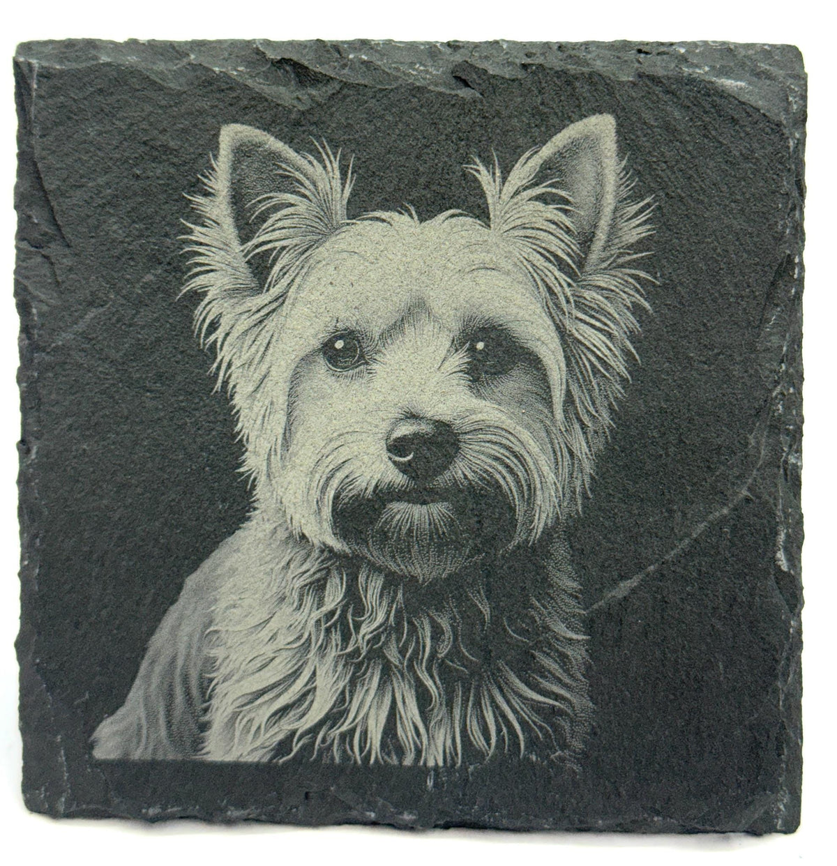 Yorkshire Terrier Engraved Slate Coaster Set of 4