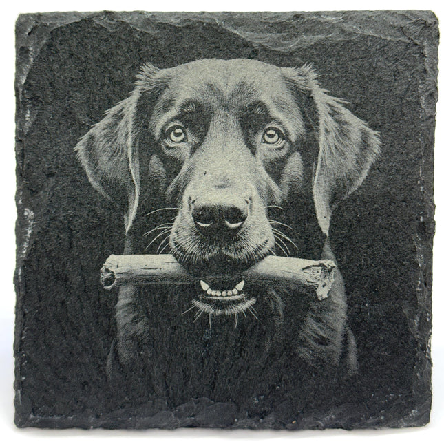 Labrador Retriever Laser Engraved Slate Drink Coaster Set of 4