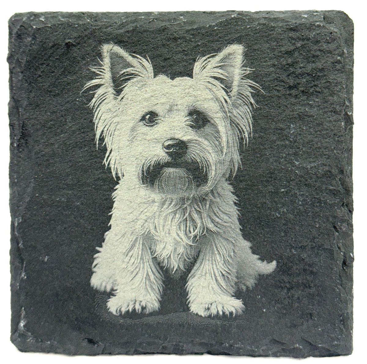 Yorkshire Terrier Engraved Slate Coaster Set of 4