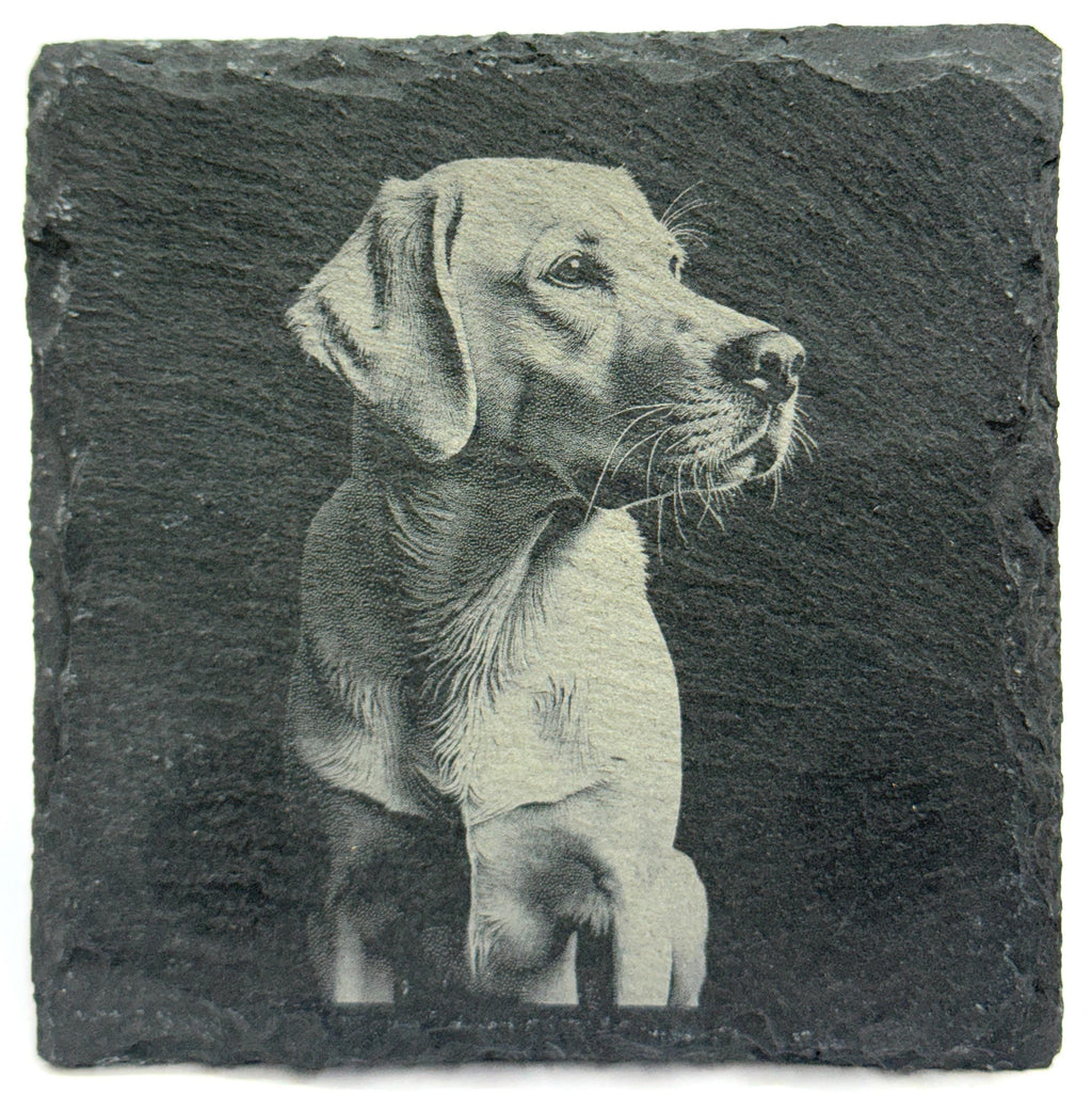 Labrador Retriever Laser Engraved Slate Drink Coaster Set of 4